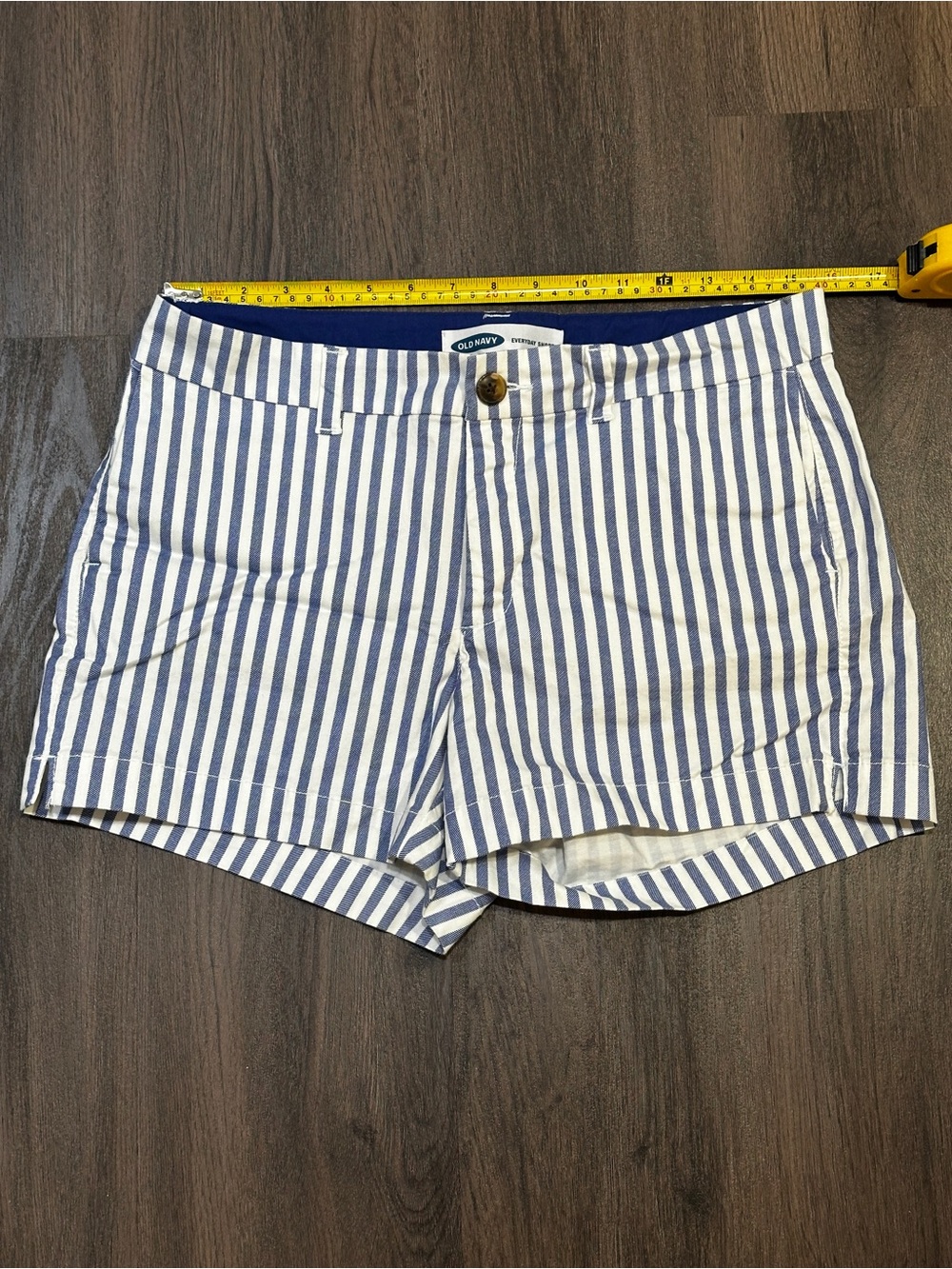 Blue & White Striped Stretch Shorts Size 8 Summer Coastal - Picture 6 of 9